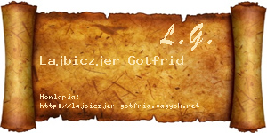 Lajbiczjer Gotfrid névjegykártya